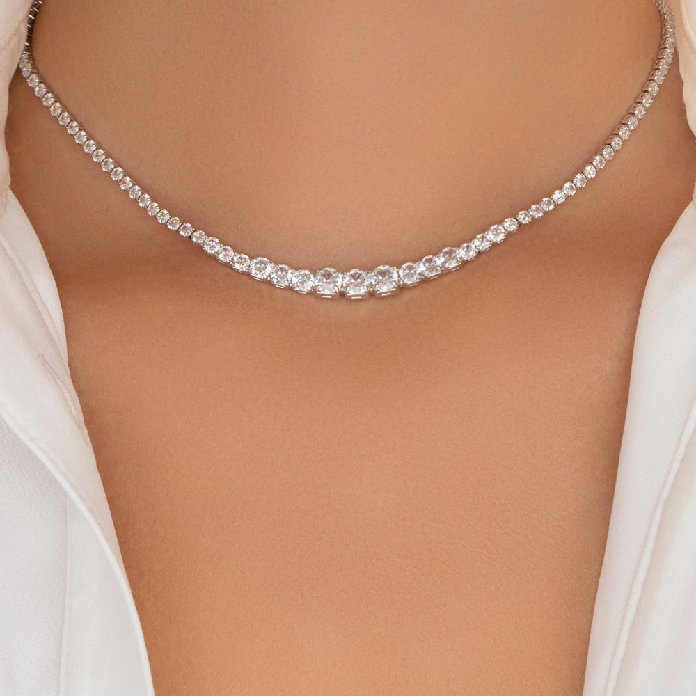 Crystal Yolanda Necklace (Silver)