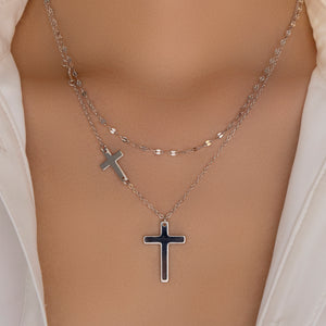 Celeste Cross Necklace (Silver)