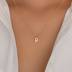 Mini Crystal Letter Necklace (P)