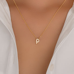 Mini Crystal Letter Necklace (P)