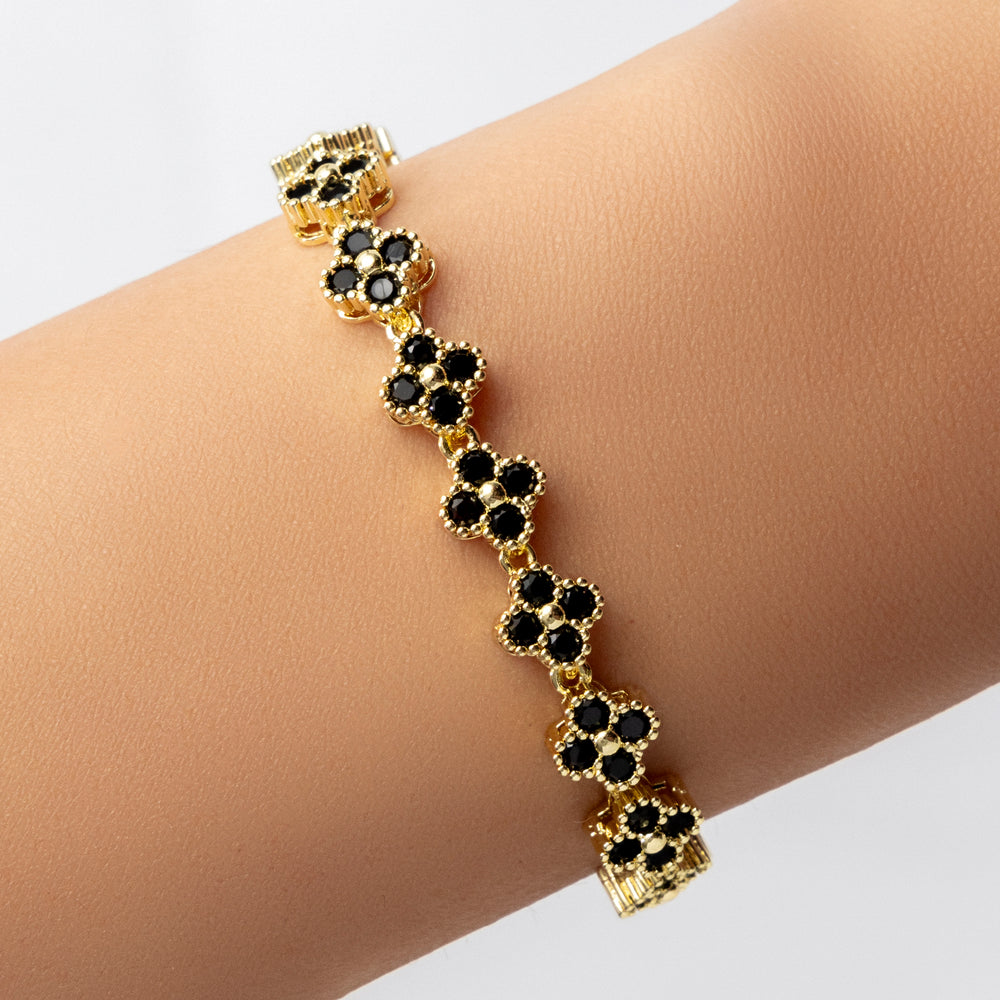 Crystal Jackie Steffy Bracelet (Black)