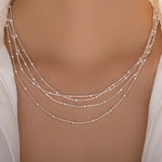 Mini Bead Layer Necklace (Silver)