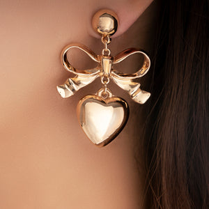 Bow Heart Earrings