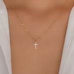 Mini Crystal Cross Necklace