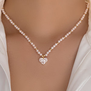 Lexie Heart Pearl Necklace