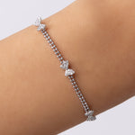 Crystal Mini Bow Bracelet (Silver)