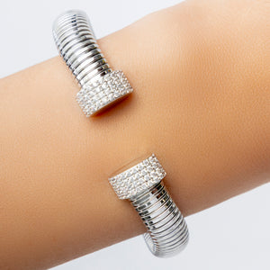 Nadia Crystal Cuff (Silver)