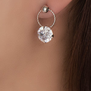 Silver Crystal Julie Earrings (Copy)