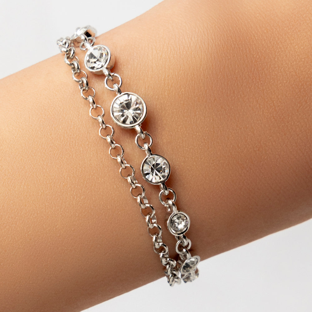 Crystal Lacey Bracelet (Silver)