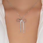 Ellie Bow Necklace (Silver)