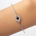 Crystal Eye Cuff (Silver)