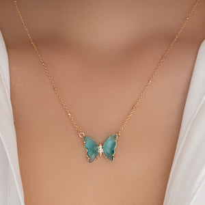 Blaine Butterfly Necklace (Turquoise)