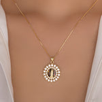 Iridescent Mary Necklace (Black)