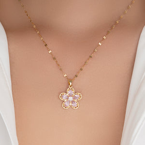 Pink Flower Necklace