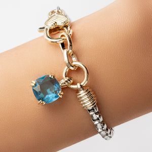 Silver & Gold Crystal Bracelet (Turquoise)