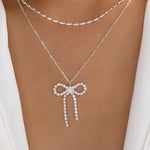 Hannah Bow Necklace (Silver)