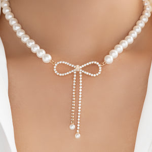 Crystal Christina Bow Necklace