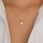 Mini Crystal Letter Necklace (N)