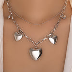 Heart Layer Necklace (Silver)