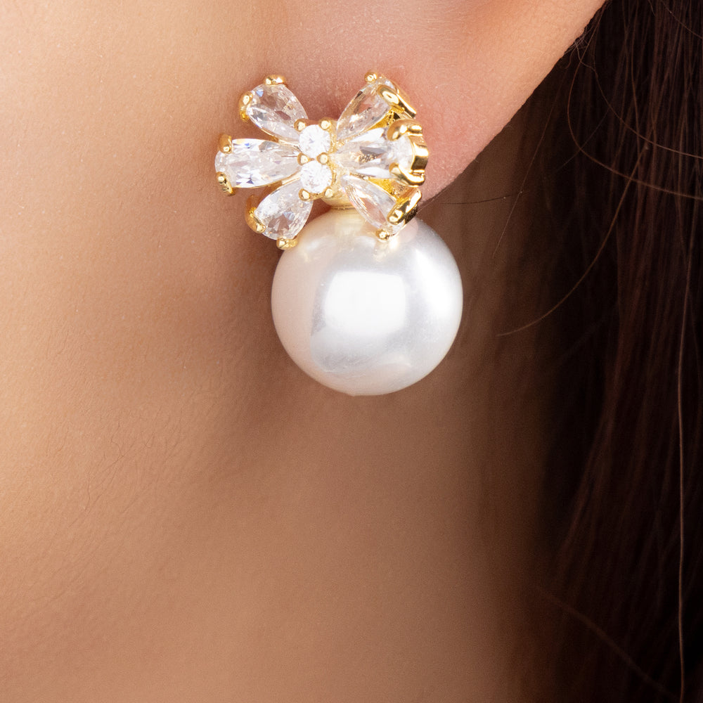 Steph Bow Pearl Earrings