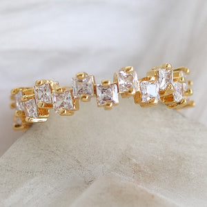 Crystal Square Row Ring