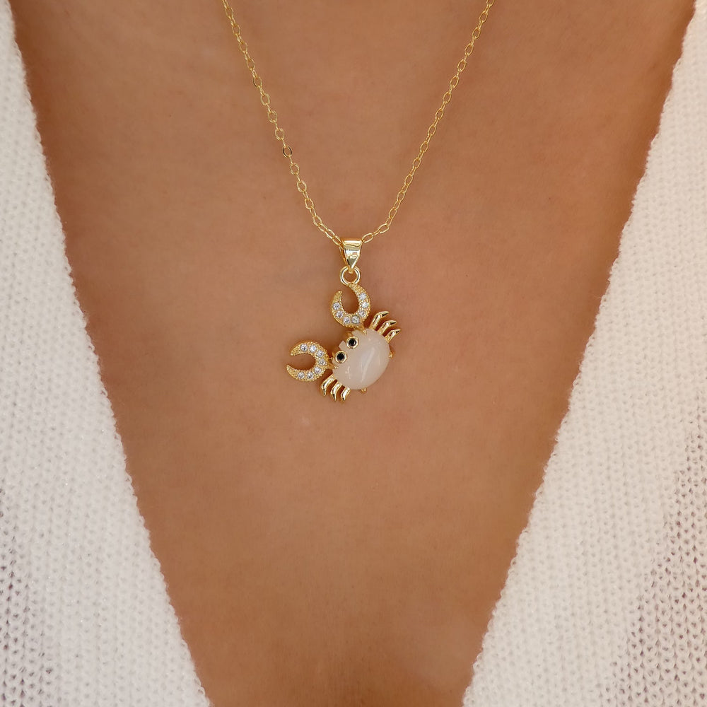 White Crab Necklace