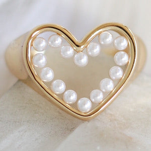 Aldina Heart Pearl Ring