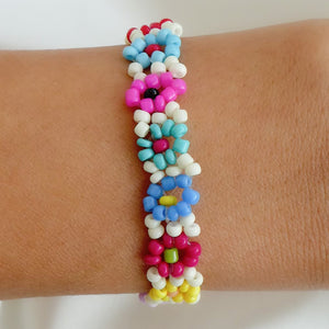 Flower Bead Bracelet (Rainbow)